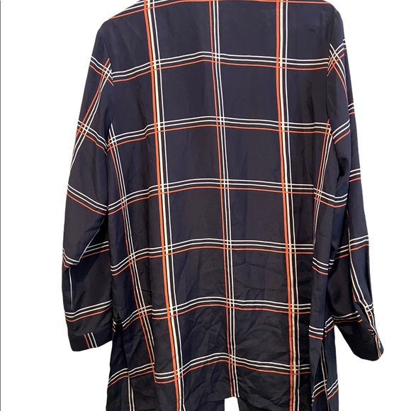 Jacques Vert Long Sleeve window pane button front blouse. Sz 8 - Picture 3 of 8